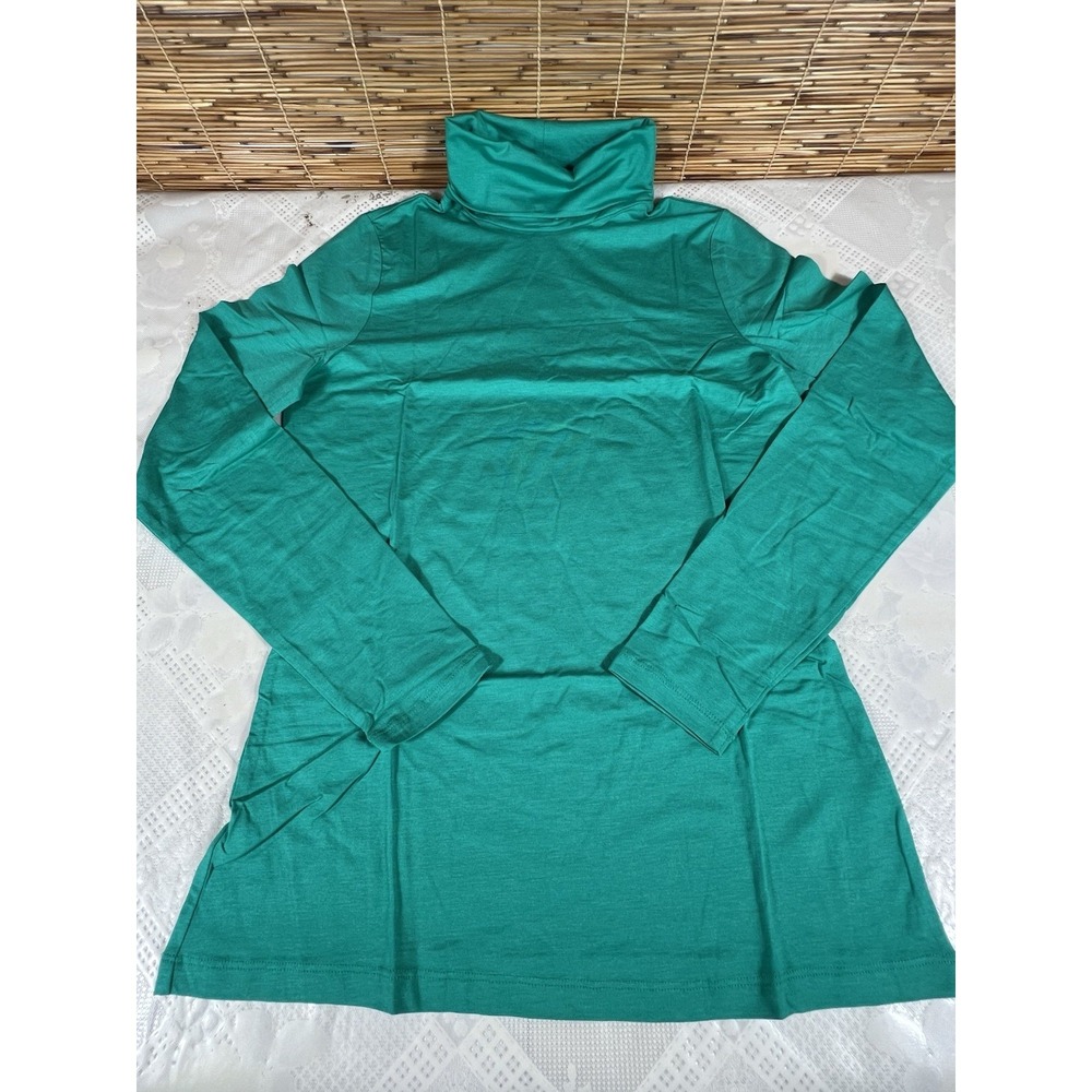 Lands' End Shape Fit Turtleneck Size ST Tall Emerald Bay